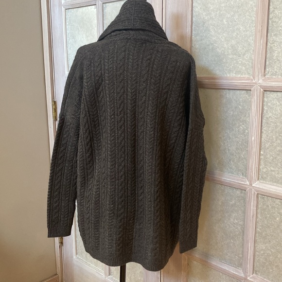 VINCE oversized shawl cardigan Charcoal Brown S/P - Picture 5 of 7